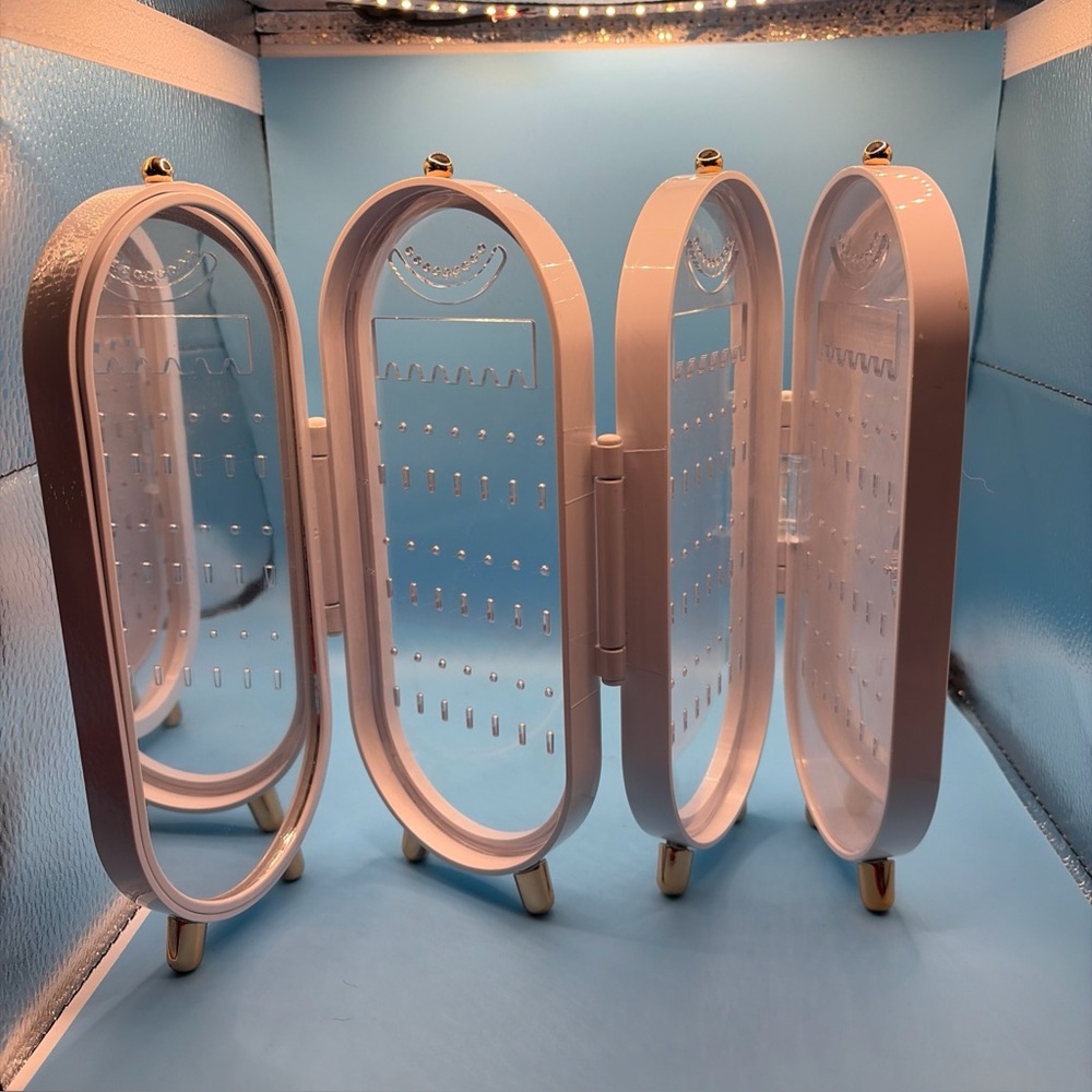 Foldable Earring Holder Jewelry Organizer Box White